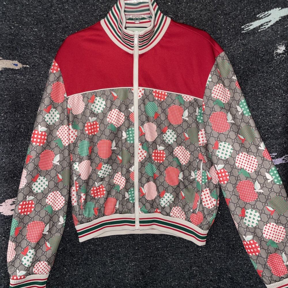 Gucci Jacket Apples And Hearts Zip Up Jacket EUC! Men’s Size Large!